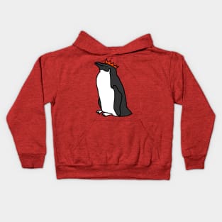 Penguin wearing a Red Party Hat Kids Hoodie